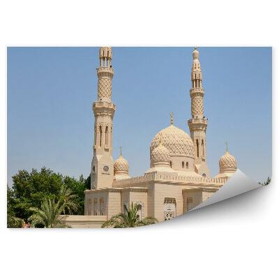 Fototapet perete Moschee Dubai Palmieri Iarbă Zgârie-Nori Cer