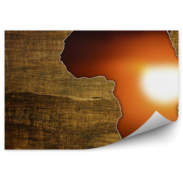 Decor fototapet Africa continent hartă strălucire apus de soare