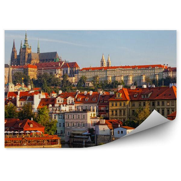 Decor fototapet Vedere La Castelul Praga Podul Carol Apus De Soare Praga