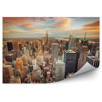 Fototapet perete New york city manhattan la apus de soare