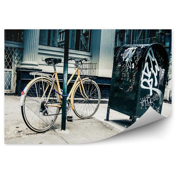 Fototapet perete Cladiri Cos Trotuar Strada Galbena Bicicleta New York