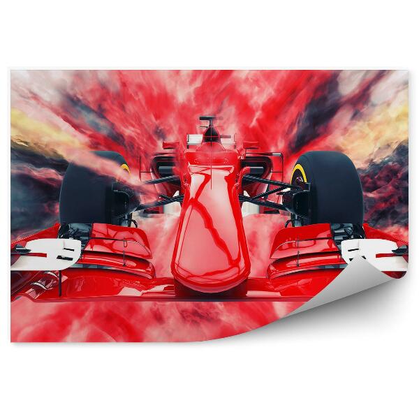 Fototapet perete Formula 1 mașină roșie de viteză pe fundal