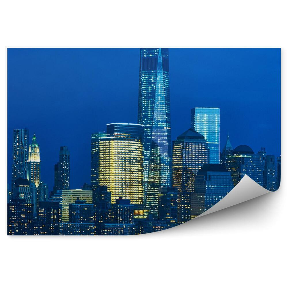 Fototapet lumini de noapte zgârie-nori panorama Manhattan