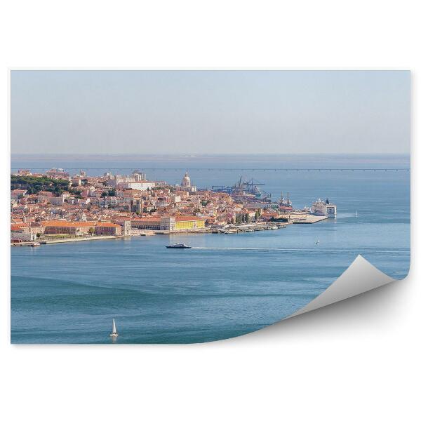 Fototapet pentru perete Vedere Panoramică Asupra Oceanului Orașului Vechi Lisabona Cu Iahturi