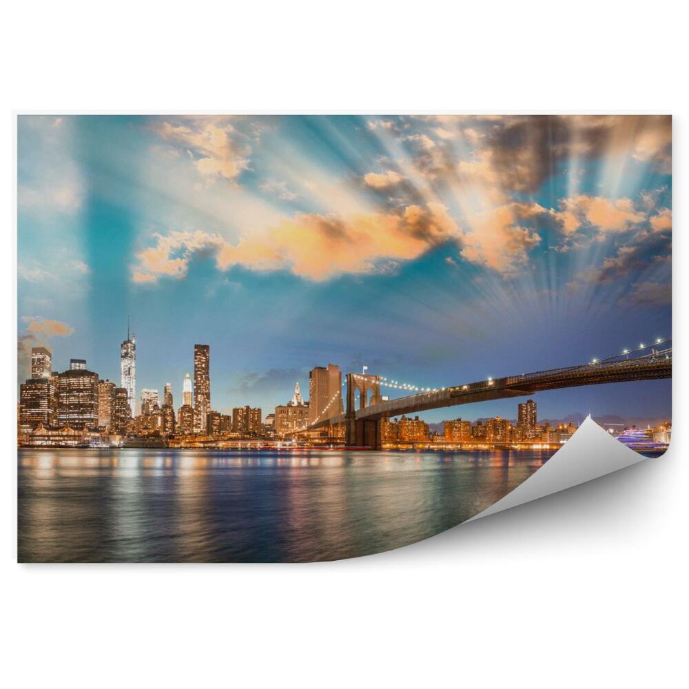 Decor fototapet Panoramă A Podului Brooklyn Și Manhattan