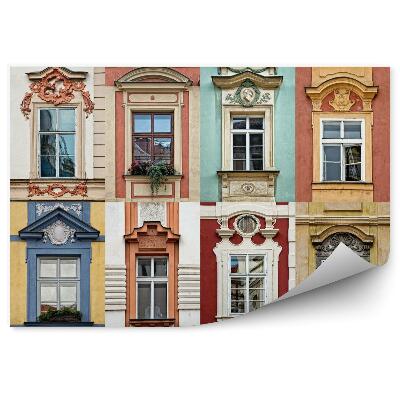 Fototapet Colaj De Ferestre Colorate În Praga, Republica Cehă