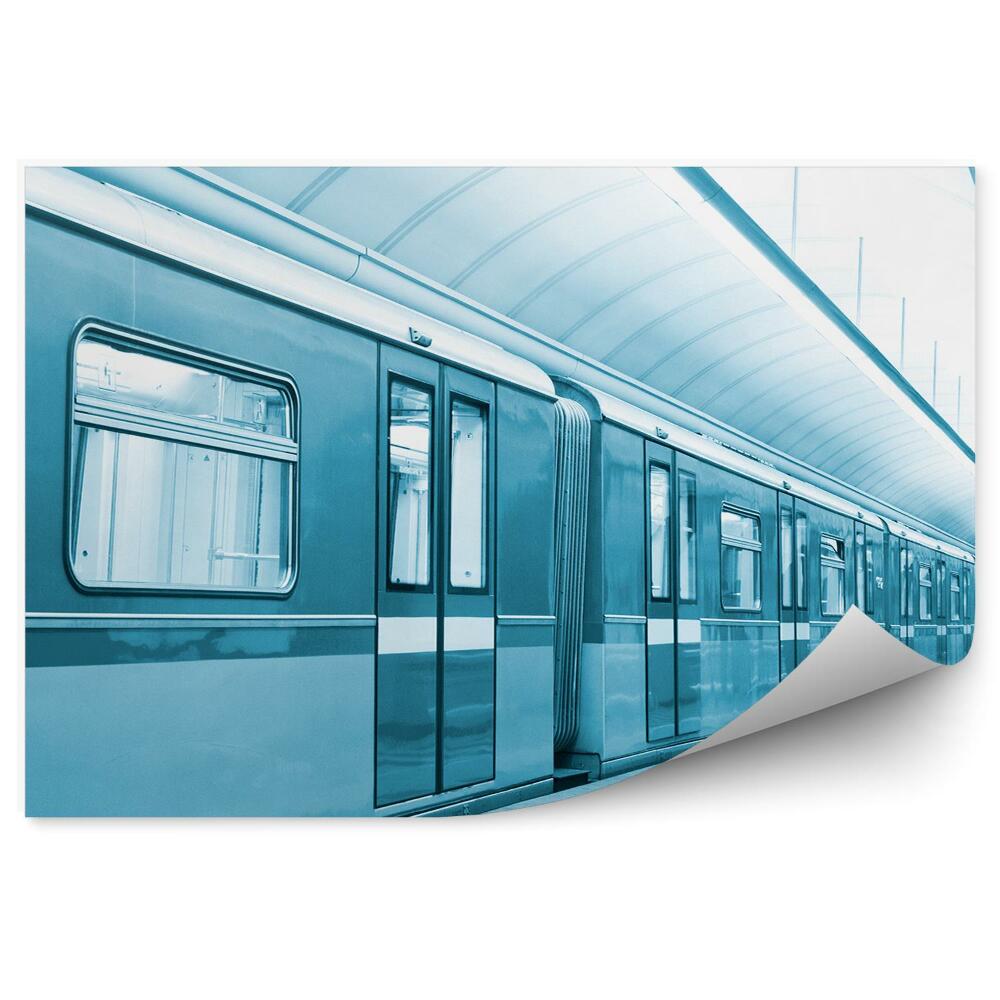 Decor fototapet Statie de metrou transport tren albastru
