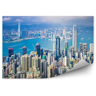 Fototapet Vedere aeriană din Hong Kong a clădirilor orașului