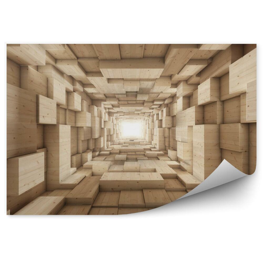 Fototapet vintage Tunel 3D Din Lemn