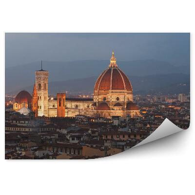 Fototapet Florența Panoramă Clădiri Munți Lumini De Noapte