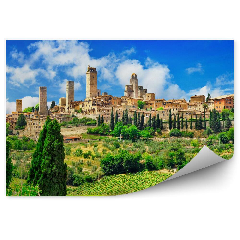 Fototapet Panorama Frumosului San Gimignano, Toscana, Italia