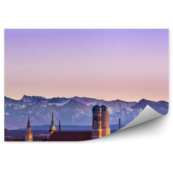 Decor fototapet Alpii Bavarezi München Apus De Zăpadă De Iarnă
