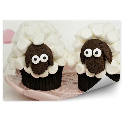 Fototapet vintage Cupcakes de primăvară ouă de marshmallow deserturi