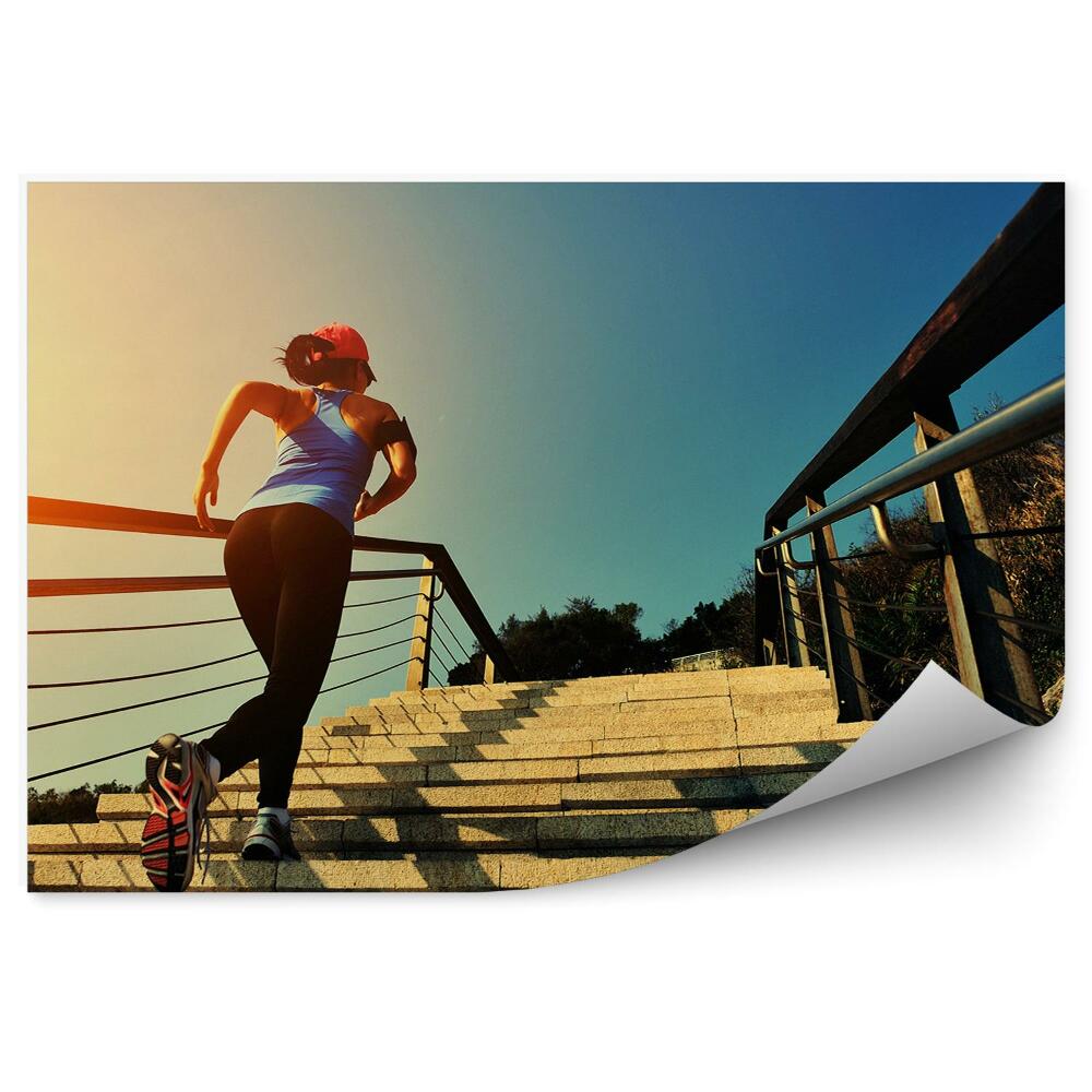 Fototapet vintage Rularea scări sport fitness