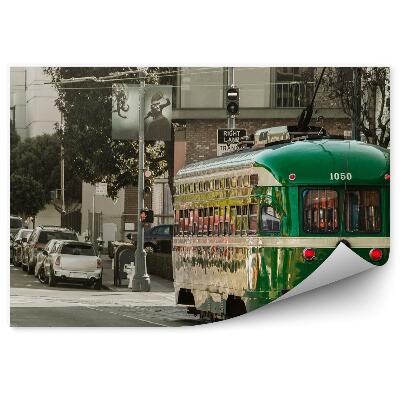 Fototapet vintage Tramvai retro pe o stradă americană