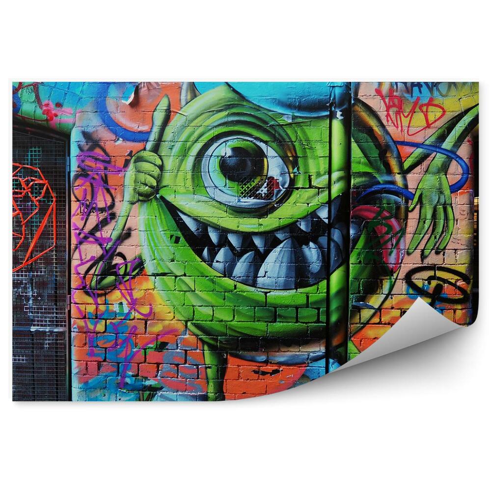 Fototapet vintage Desen Animat Graffiti Monsters Inc