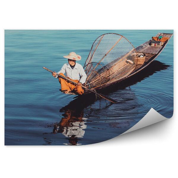 Decor fototapet Pescar Tradițional Birman Pe Lacul Inle Myanmar