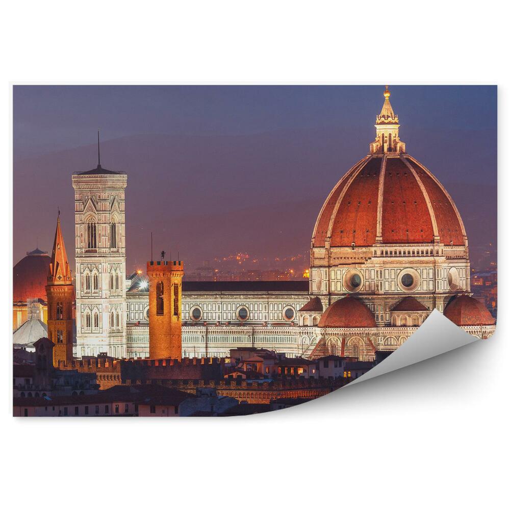 Decor fototapet Catedrala Santa Maria Del Fiore Clădiri Florența Turnul Clopotniță A Lui Giotto Apus