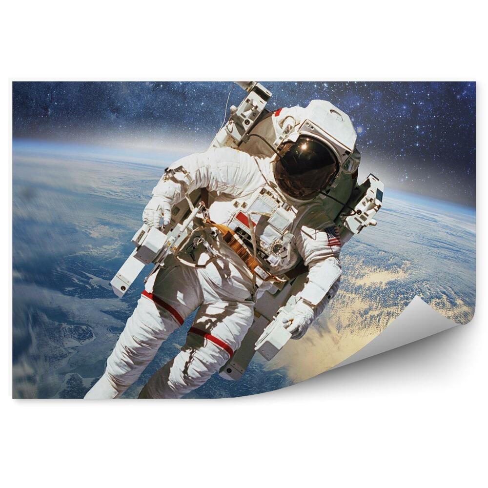 Fototapet perete Astronaut Spațiu Exterior Planetă Pământ Cer Stele