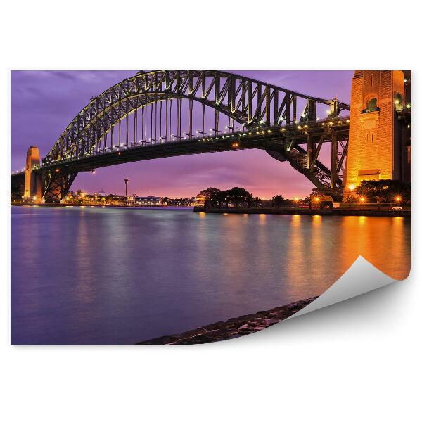 Fototapet vintage Sydney podul râului râu violet lumini