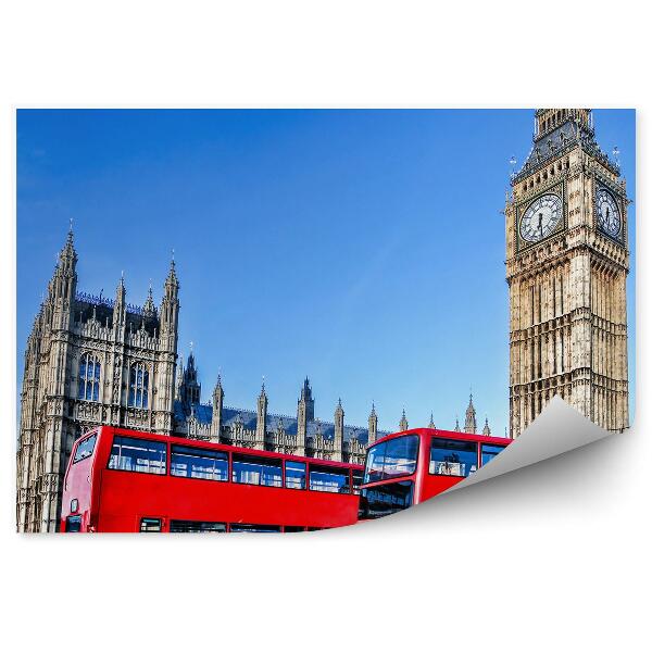 Decor fototapet Autobuze roșii și Big Ben