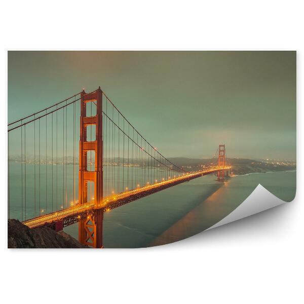 Fototapet pentru perete Golden Gate Bridge lumini de pod strălucește