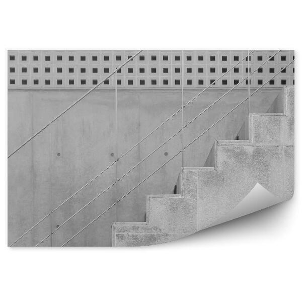 Fototapet perete Scari Din Beton Si Perete De Ciment Intr-O Cladire Moderna