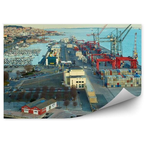 Decor fototapet Port Apă Transport Bărci Nave Clădiri Lisabona