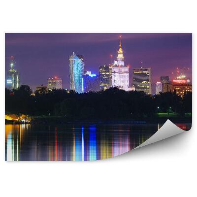 Fototapet pentru perete Panorama Orașului Varșovia, Luminile Vistulei