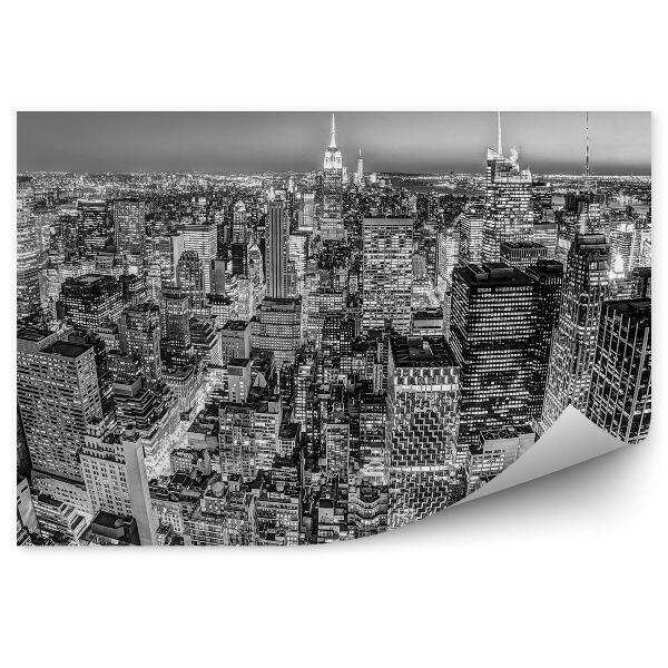 Fototapet vintage Alb-Negru Străzile Din Manhattan Luminile Din New York
