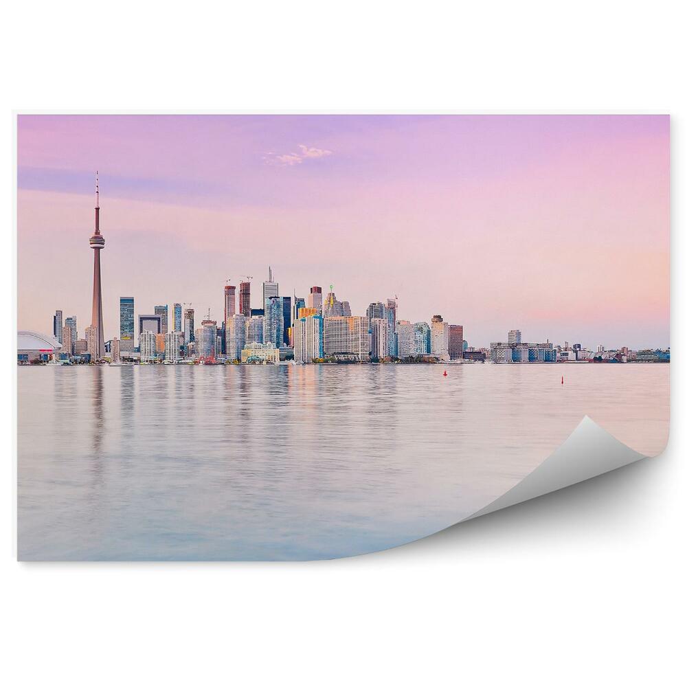 Decor fototapet Panoramă Toronto California Turn Tv Zgârie-Nori Ocean Cer Apus De Soare