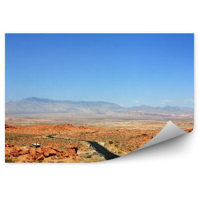 Decor fototapet Nevada drumul gol șosea stânci