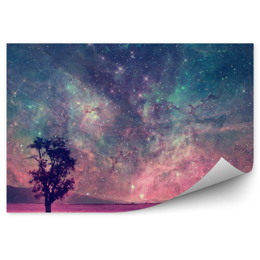 Decor fototapet Copaci Câmp Stele Cer Fantezie