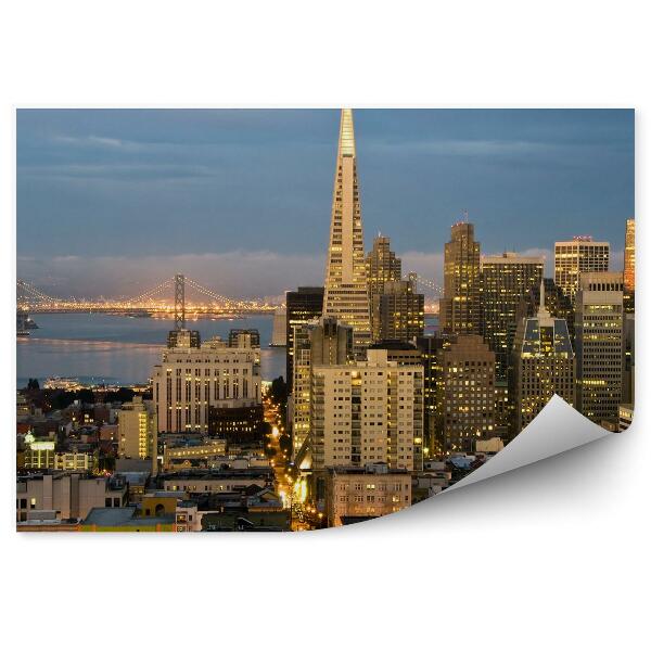 Fototapet perete Cartierul Financiar Din San Francisco California Lumini De Noapte