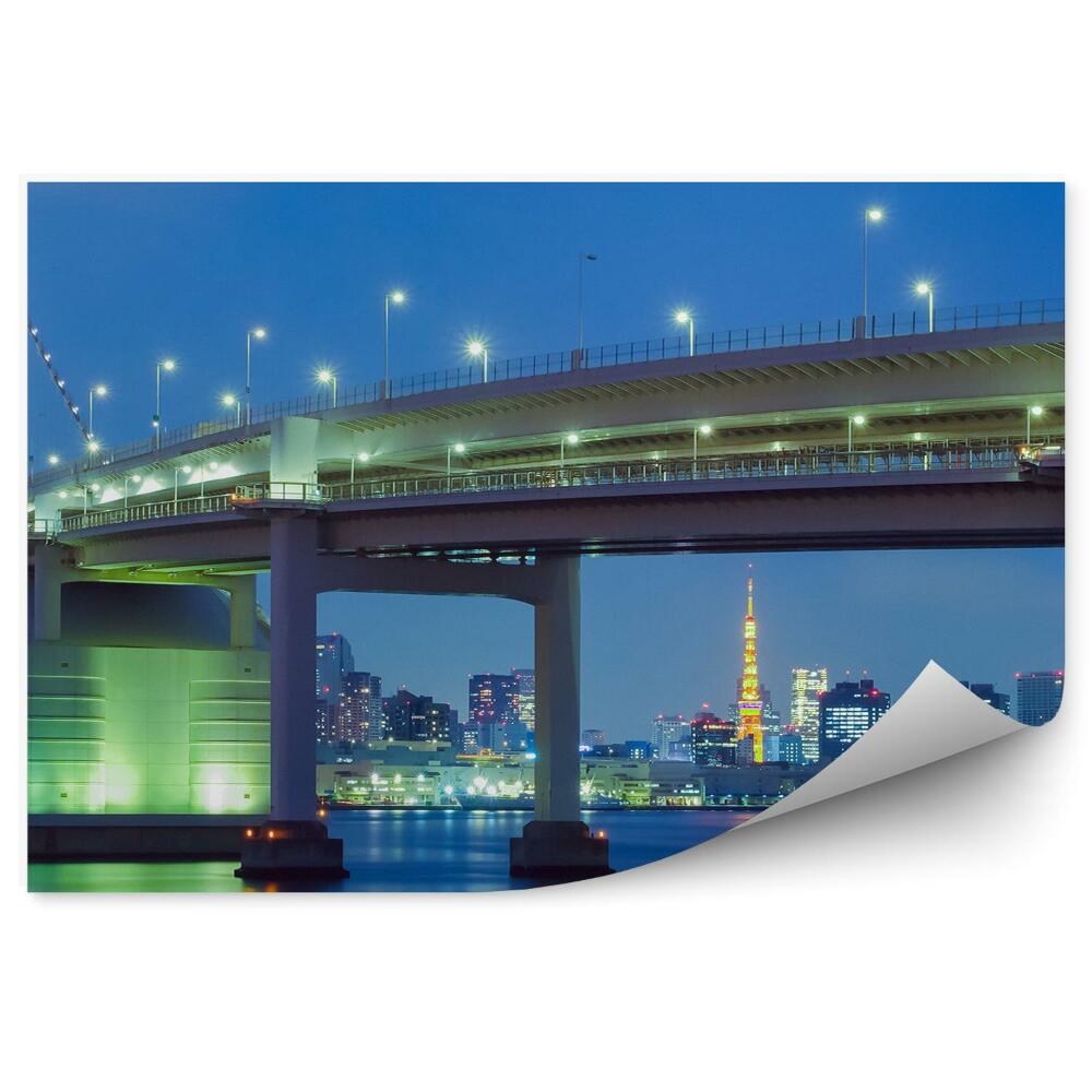 Fototapet Podul de apă al semaforului din Golful Tokyo