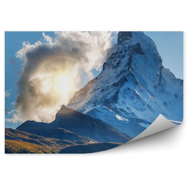 Fototapet perete Matterhorn Pennine Alps Cerul Înnorăște Plante