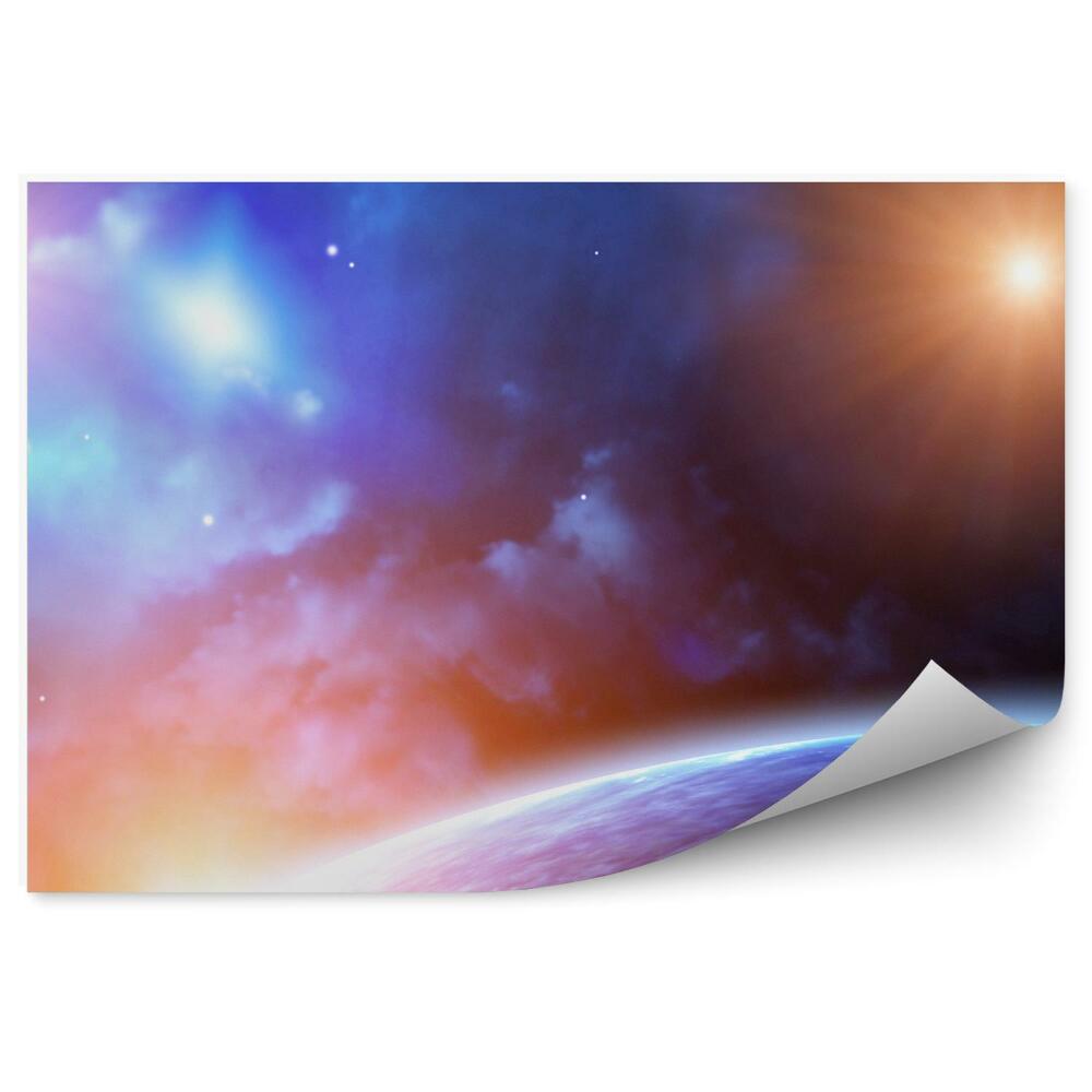 Decor fototapet Cer Multicolor Soare Univers Planetă Lumină