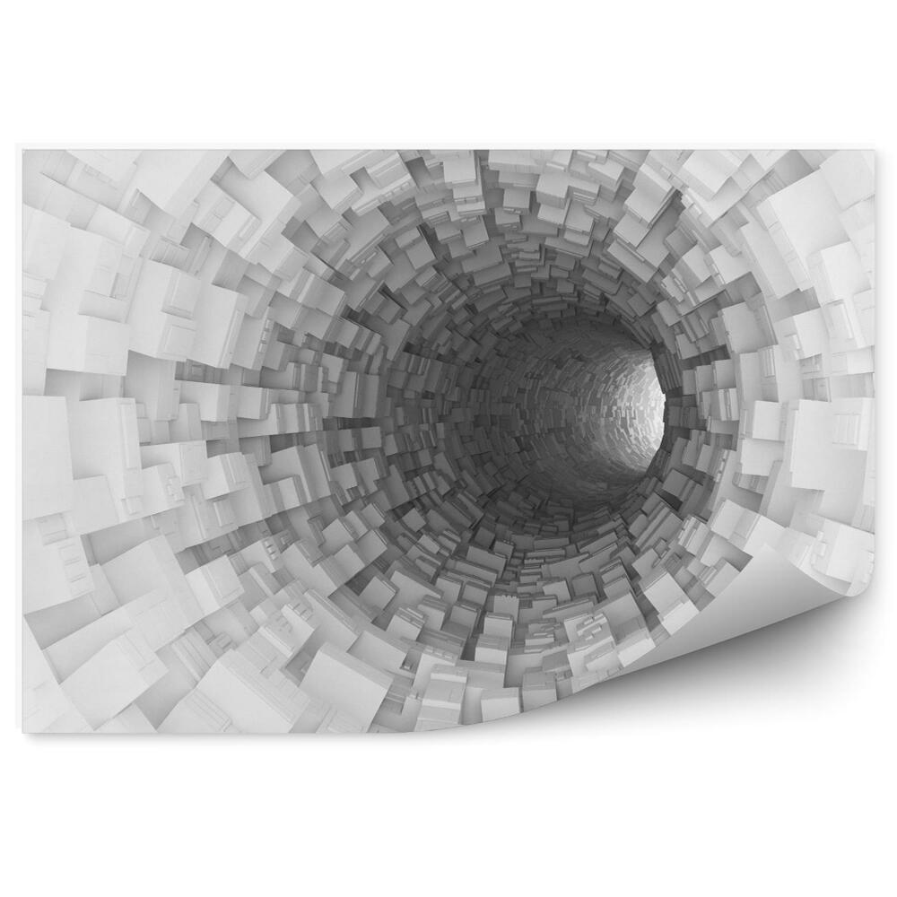 Fototapet perete Tunel 3D Alb Și Gri
