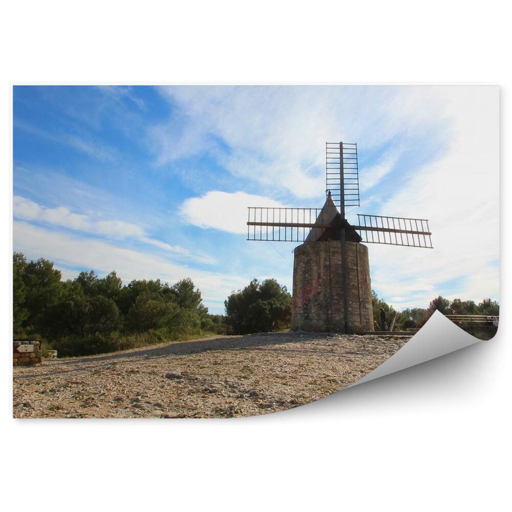 Fototapet Moara De Vant Provence Copaci Cer Deal Franta
