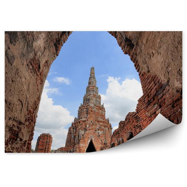 Fototapet vintage Tunel templu cultura antica Thailanda sculpturi caramida