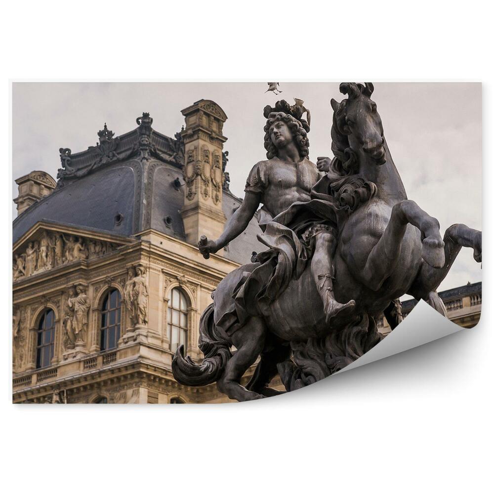 Decor fototapet Muzeul Luvru Călăreț Cerul Norii Paris Franța