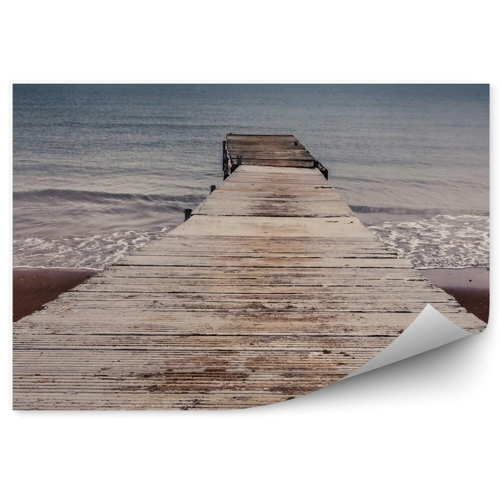 Fototapet perete Dig De Lemn Plajă Ocean Mare Cer Nori