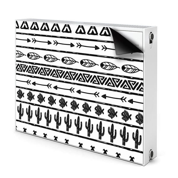 Aimant décoratif pour radiateur Boho Alb-Negru