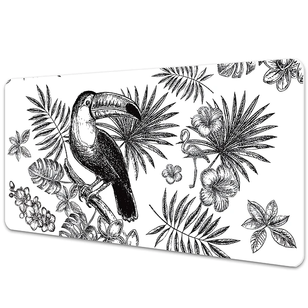 Protectie birou Motiv exotic alb-negru