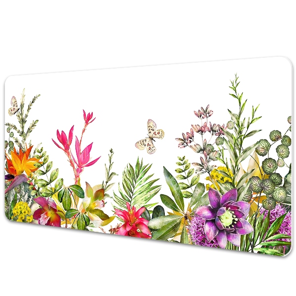 Frunze pe fundal roz Desk Pad de lucru