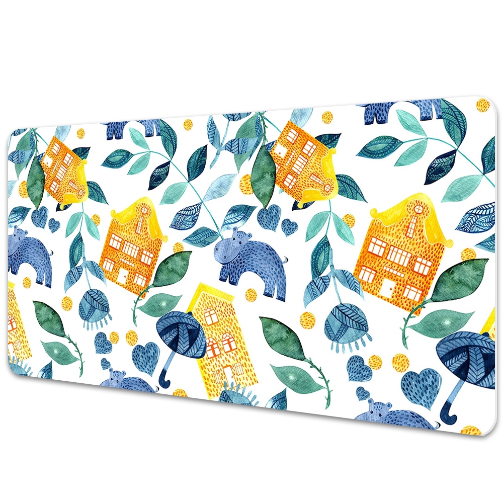 Mapa de birou Hipopotami printre case