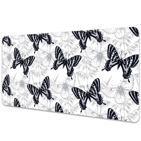 Protectie birou Fluturi alb-negru
