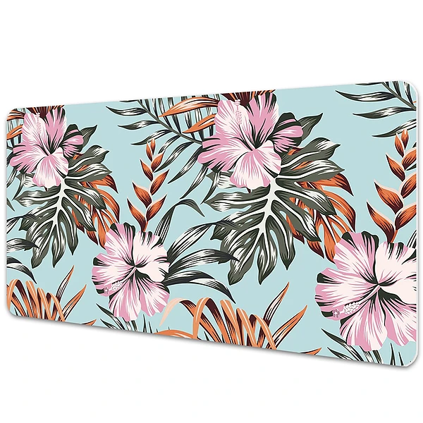 Mapa de birou Hibiscus pe fundal albastru