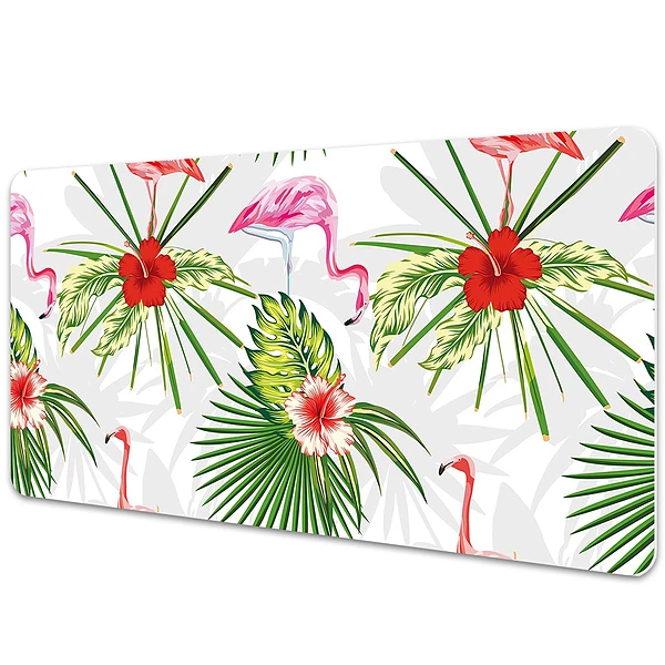 Mapa de birou Flamingi și flori tropicale
