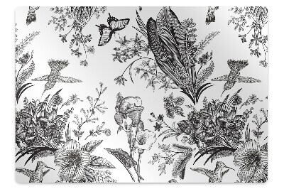 Covoras pentru protectie podea Grădină în negru